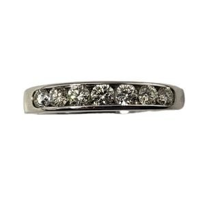 Vintage 14 Karat White Gold and Diamond Band Ring Size 6.75 #13149
